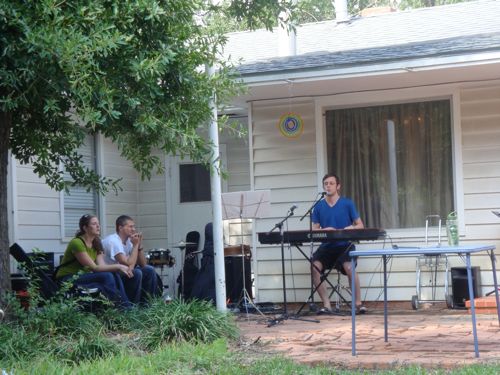 This little corner of the patio was the perfect space to function as a stage.  Our back yard is AWESOME!